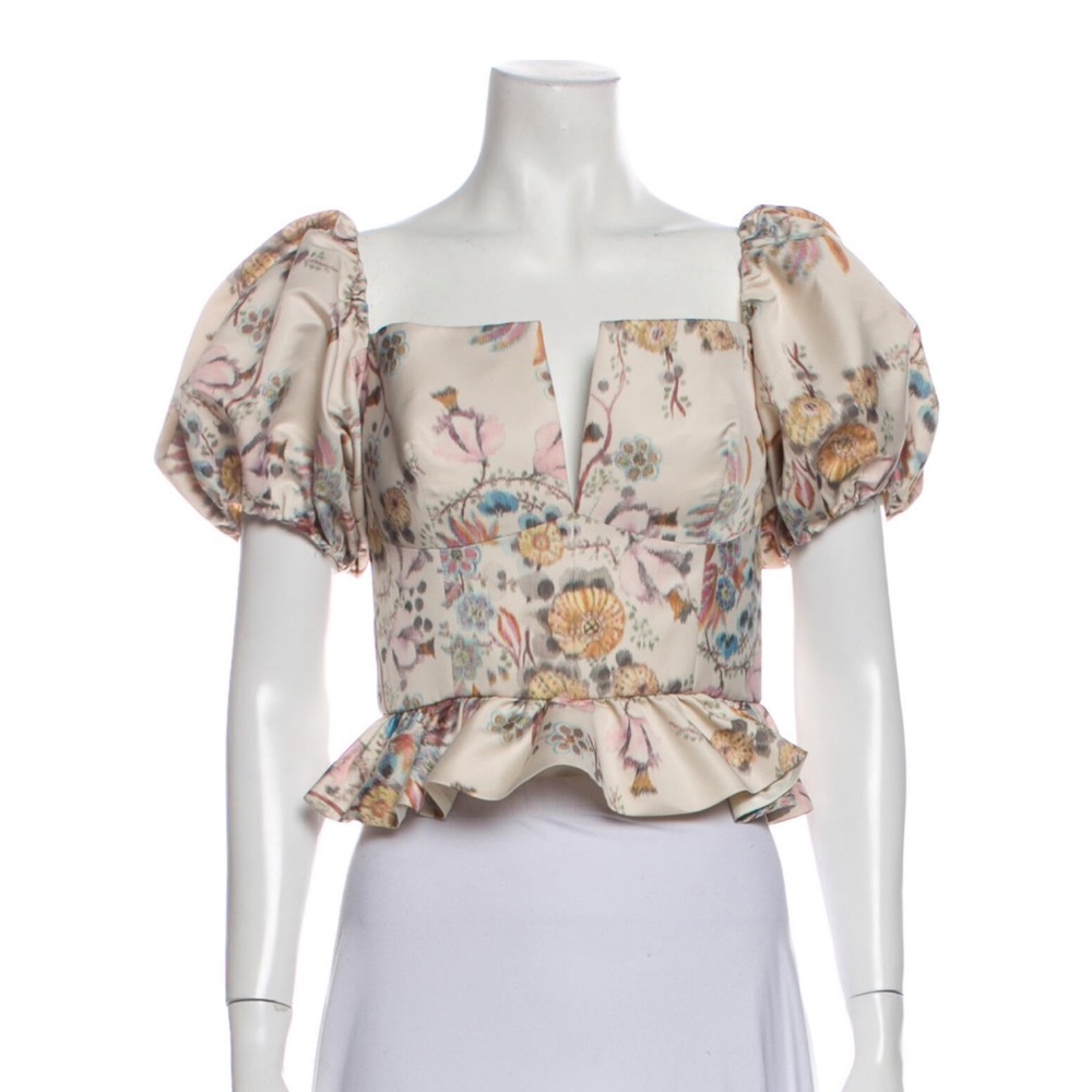 Markarian silk brocade top small new without tags